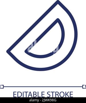Protractor pixel perfect linear ui icon Stock Vector