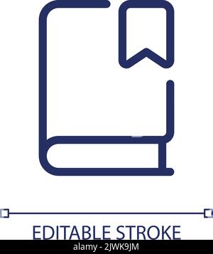 Saving book for future pixel perfect linear ui icon Stock Vector