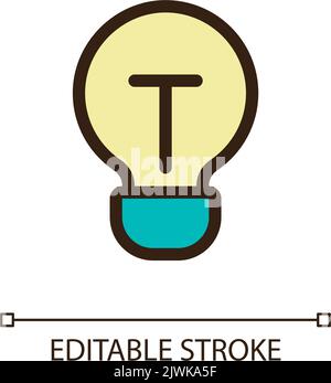 Light bulb pixel perfect RGB color ui icon Stock Vector