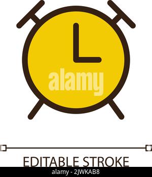 Alarm clock pixel perfect RGB color ui icon Stock Vector