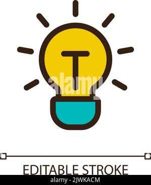 Brilliant idea pixel perfect RGB color ui icon Stock Vector
