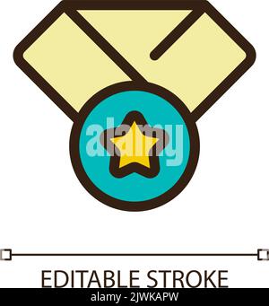 Award badge pixel perfect RGB color ui icon Stock Vector