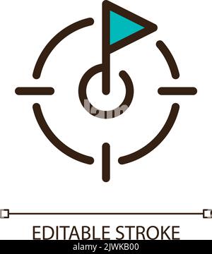 Goal setting pixel perfect RGB color ui icon Stock Vector