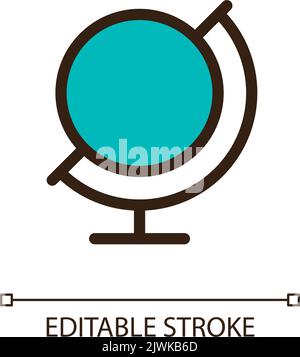 Earth ball globe pixel perfect RGB color ui icon Stock Vector