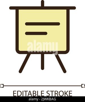Portable presentation board pixel perfect RGB color ui icon Stock Vector