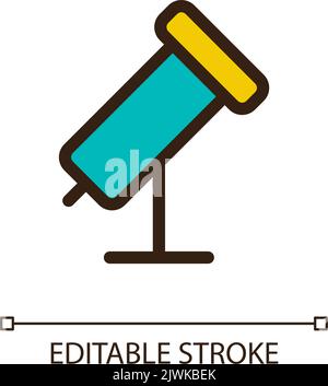 Telescope pixel perfect RGB color ui icon Stock Vector