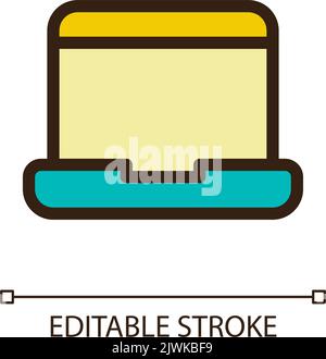 Laptop pixel perfect RGB color ui icon Stock Vector