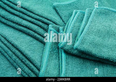 Set Microfiber clothes close up Stock Photo