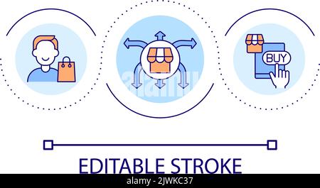 Online shopping loop concept icon Stock Vector
