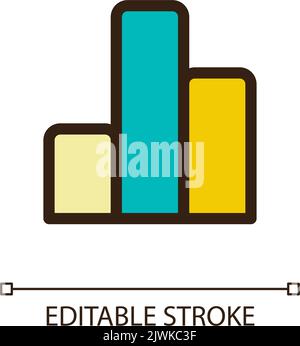 Column graph pixel perfect RGB color ui icon Stock Vector