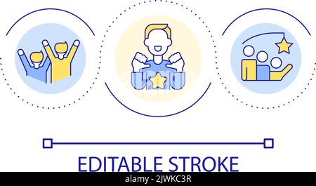 Popular person loop concept icon Stock Vector