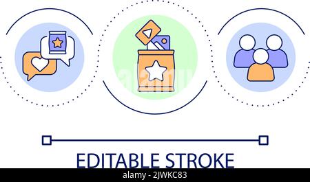 Content consumers loop concept icon Stock Vector