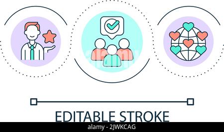 Influencer audience loop concept icon Stock Vector