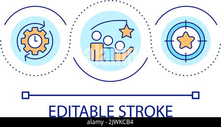Motivate employees to reach goals loop concept icon Stock Vector