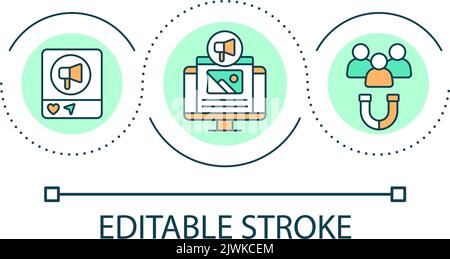 Online advertisement campaign loop concept icon Stock Vector