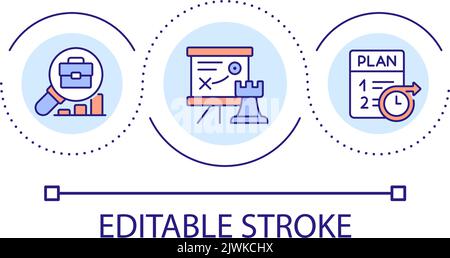 Effective long term corporate strategy loop concept icon Stock Vector