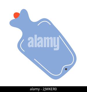 Hot water bottle, rubber warmer or heater, silicone bottle for water, pain relief, hot Compress, pain relief from Headaches, Cramps Stock Vector