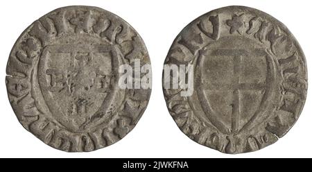 schilling. Zakon krzyżacki (1190-), issuer, Michał Küchmeister (wielki mistrz ; 1414-1422), grand master Stock Photo