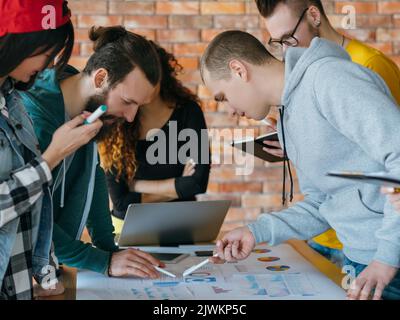 millennials business meeting brainstorming Stock Photo