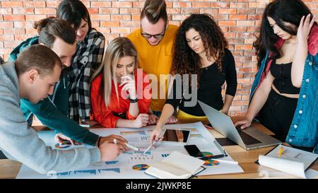 business team meeting strategy millennials diverse Stock Photo