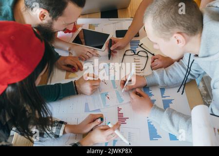 business team meeting strategy millennials diverse Stock Photo