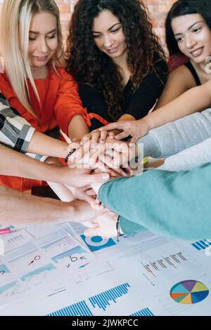 millennials successful cooperation team spirit Stock Photo