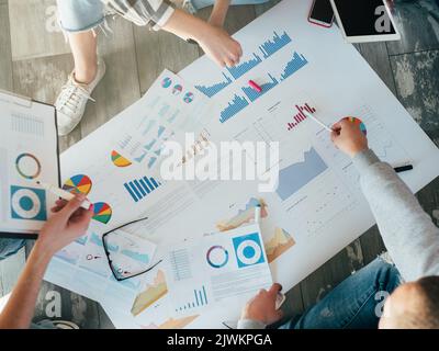 millennials teamwork charts business project Stock Photo