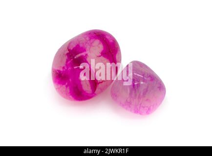pink agate gemstone on white background Stock Photo