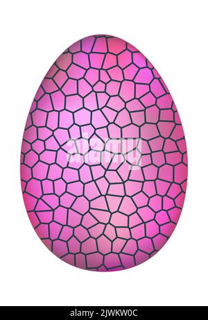 Dragon dinosaur egg with decorative pattern. Dino cartoon egg-shell. Whole painted egg icon. Vector spotted glossy egg-shaped of bird or animal Stock Vector