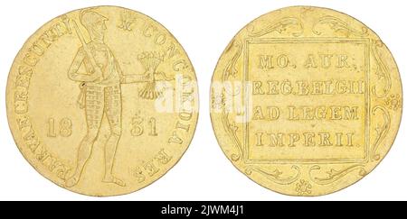 Ducat of the November Uprising. Gronau, Karol (1783-1834), mint manager, Rząd Narodowy (1831), issuer Stock Photo