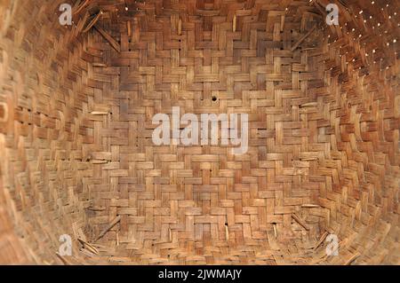 Closeup of basketry pattern, Woven texture background Stock Photo