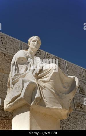 Statue of Menander, Theater of Dionysus, Acropolis, Athens, Greece Stock Photo
