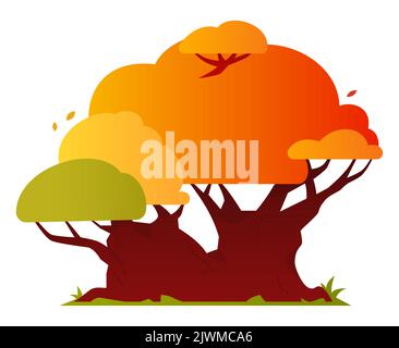 Large branched tree - modern flat design style single isolated image Stock Vector