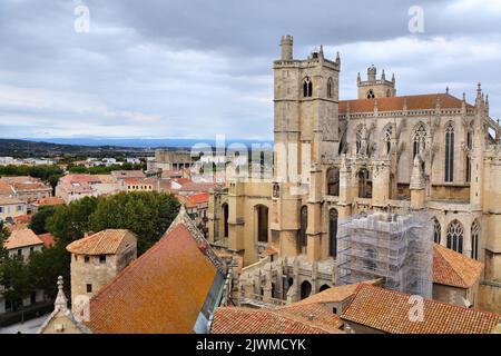 Narbonne city, France. Cityscape aerial view with the Cathedral. Stock Photo