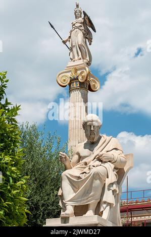 Statue of philosopher Plato on greek postage stamp Stock Photo - Alamy