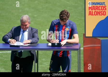 Barcelona, Spain . 6th September 2022;  Ciutat Esportiva Joan Gamper, Barcelona, Spain: La Liga football, Marcos Alonso new FC Barcelona player Credit: Joma/Alamy Live News Stock Photo