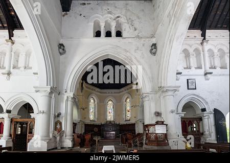 The interior of the All Saint Church of Anglican Communion on March 30, 2014 in Galle Fort in Sri Lanka. Stock Photo