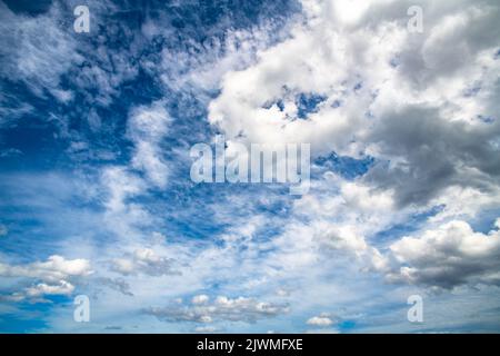 Highly detailed blue cloudy sky background Stock Photo