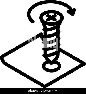 tighten screw screwdriver assembly furniture line icon vector illustration Stock Vector