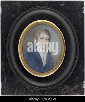 Portret młodego męzczyzny w szafirowym fraku. Dunn, John (fl. 1801-1841), painter Stock Photo
