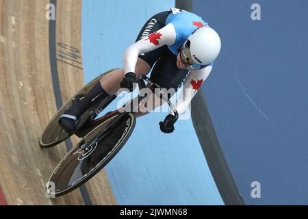 Sarah Orban of Canada in the Women's Sprint cycling at the 2022