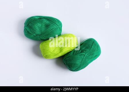 Clew Of Green Thread For Knitting Isolated On White Background Stock Photo  - Download Image Now - iStock