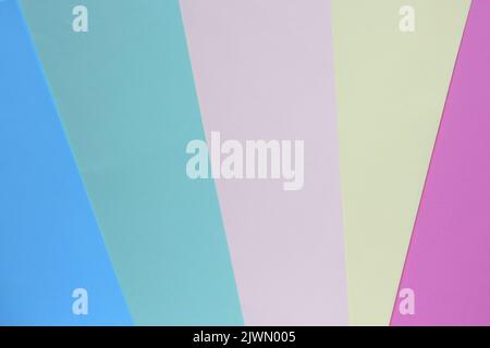 Abstract multicolored paper background in pastel colours, minimal geometric shapes and lines Stock Photo