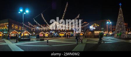 Christmas decoration of shopping center in Poland. Stock Photo