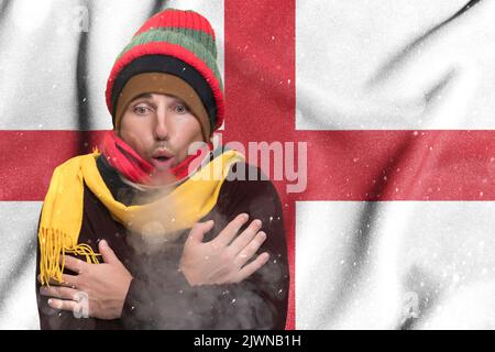 Cold winter and the consequences of gas sanctions, the consequences of the war in Ukraine, the shortage of gas and heat in England, a European freezes Stock Photo