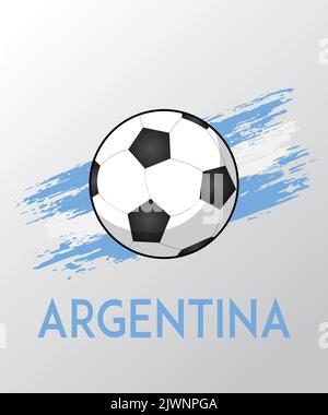 Argentina flag with Brush Effect for Soccer Theme Stock Vector