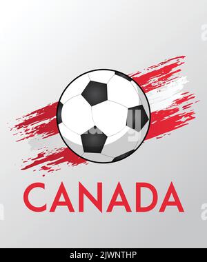 Canada flag with Brush Effect for Soccer Theme Stock Vector