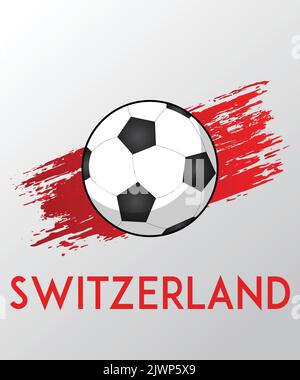 Switzerland flag with Brush Efect for Soccer Theme Stock Vector