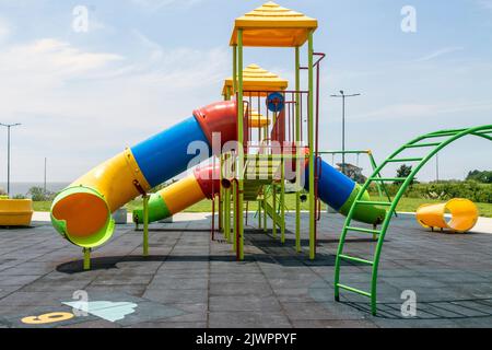 children's playground in city park Stock Photo