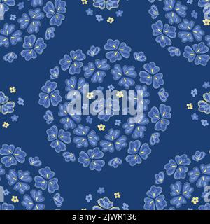 Vector seamless pattern with decorative flower circles. Ornate print. Stock Vector